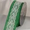 The Ribbon People Green and White Floral Print Lace Craft Ribbon 2.5" x 10 Yards